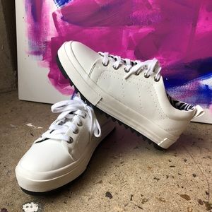 Amazing Zara Lugged White Platform Sneakers